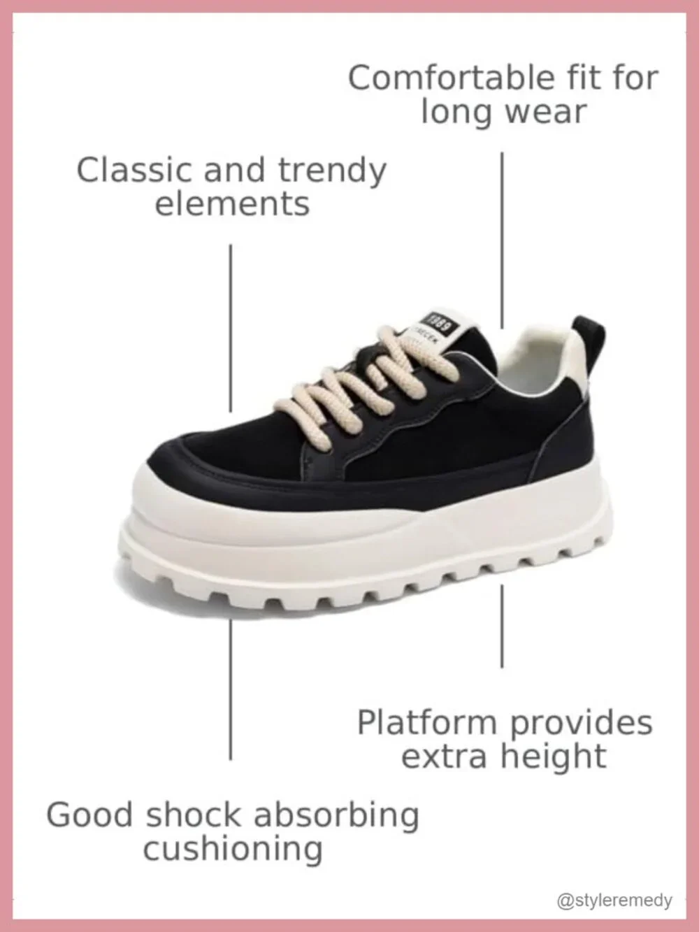 Men's Platform Retro Sneakers Chunky Lace-up Casual Fashion Tennis Running Shoes